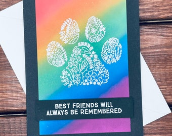 Rainbow Bridge - Pet Sympathy Card, Pet Loss Card, Dog Sympathy, Cat Sympathy, Rainbow Paw Print