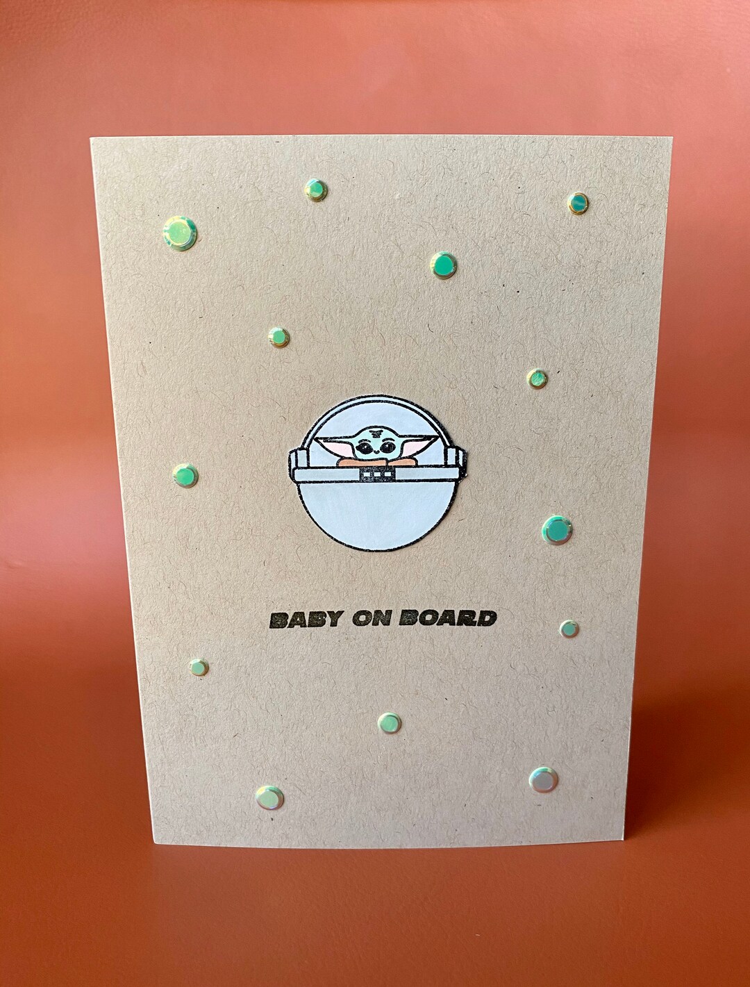 Baby Yoda Baby on Board Greeting Card customizable - Etsy