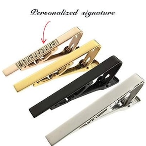 Personalized signature tie clips, name tie clips, custom tie clips, music tie clips, wedding tie clips - gifts for groomsmen