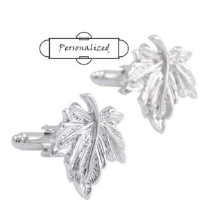 Personalisierter Manschettenknöpfe AhornBlatt Manschettenknöpfe Hochzeit Jahrestag Hochzeit Bester Mann Brautjungfern Name Manschettenknöpfe