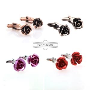 Rose Cufflinks rose gold cufflinks vintage cufflinks wedding cufflinks gift for best man