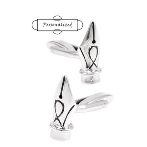 Personalized Cuff Links，Fountain Pen Cufflinks, Pen Nib Cuff Links, Wedding Cuff Links, Father&#39;s Day Cuff Links, Graduation Gift