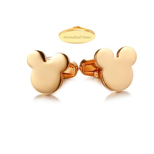 Personalized custom Mickey Mouse cufflinks golden Mickey wedding cufflinks, rose gold initials cufflinks, silver Mickey cufflinks customized