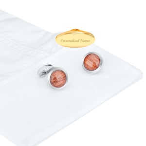 Woodgrain Cufflinks, Silver Wooden Cufflinks, Engraved Cufflinks, Gift For Him, Wood Grain Cufflinks custom unique circle jewelry
