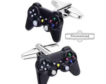Unique novelty Game Handle Cufflinks-Personalized custom engraved alphabet Cufflinks+box