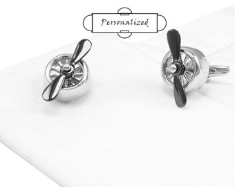 Propeller Cufflinks，Personalized Cuff Links, Wedding Gift for Husband, Custom Cufflinks for Him，Punk machinery Cufflinks