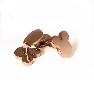 Rose gold Mickey cufflinks, handwritten gold Mickey Mouse ear cufflinks, custom Disney wedding cufflinks, wedding anniversary gifts