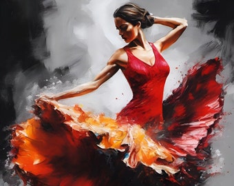 Flamenco Dancer original paintings, modern art, original paintings, Dance paintings, modern paintings.