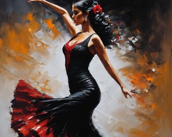 Peintures originales de danseuse de flamenco, art moderne, peintures originales, peintures de danse, peintures modernes.