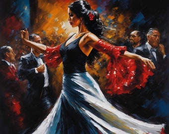 Flamenco Dancer original paintings, modern art, original paintings, Dance paintings, modern paintings.