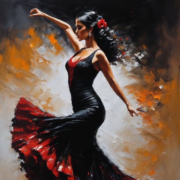 Peintures originales de danseuse de flamenco, art moderne, peintures originales, peintures de danse, peintures modernes.