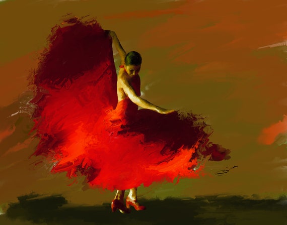 Flamenco Dance Art Paintings Spanish Dancers Dance Art - Etsy