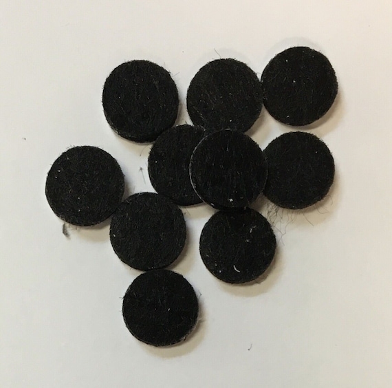 Pack of 20 Black Anti Scratch Felt Pads - Self Adhesive Loose Packed - SMALL 10mm