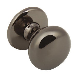 Pack of 10 Polished Black Nickel Finish Knob Handle 32mm Diameter With Baseplate