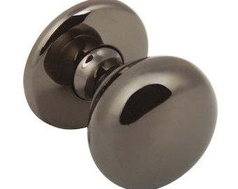 Pack of 10 Polished Black Nickel Finish Knob Handle 32mm Diameter With Baseplate