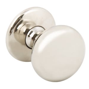 Polished Nickel Finish Knob Handle 32mm Diameter With Baseplate -  Cabinet Hardware For Cabinet / Cupboard / Drawer