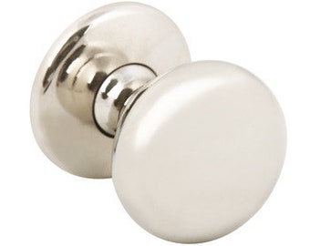 Pack of 10 Polished Nickel Finish Knob Handle 32mm Diameter With Baseplate