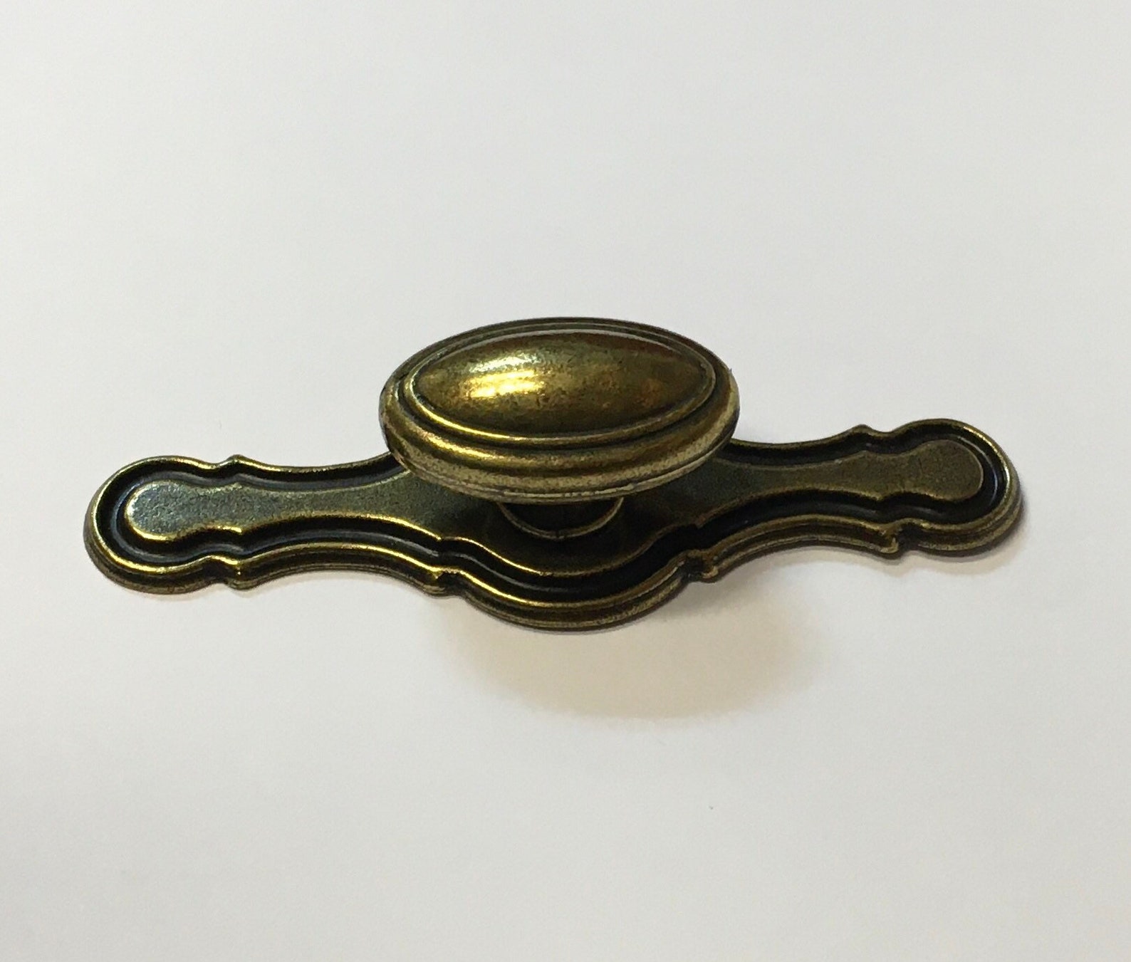 Antique Brass Knob With 95mm Backplate Etsy