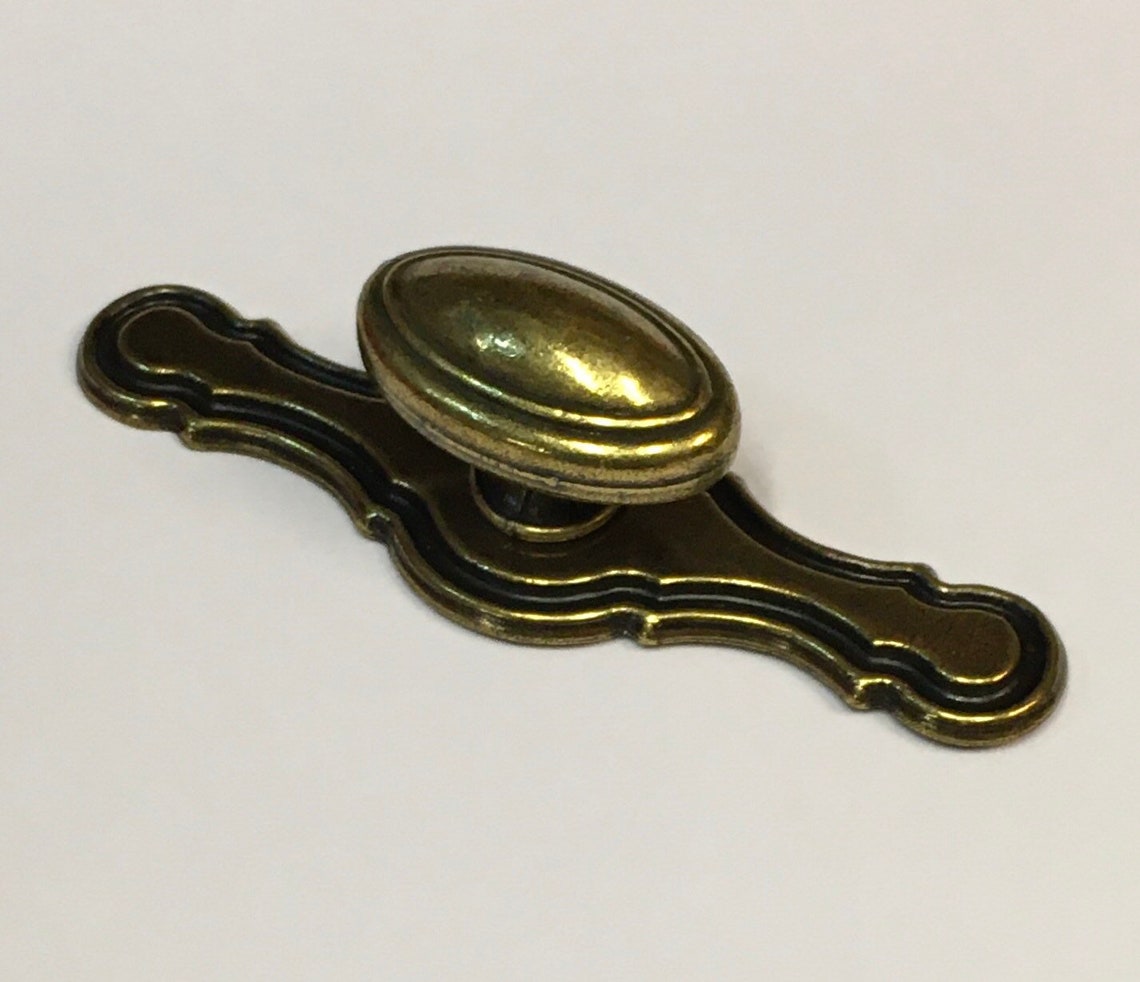Antique Brass Knob With 95mm Backplate Etsy