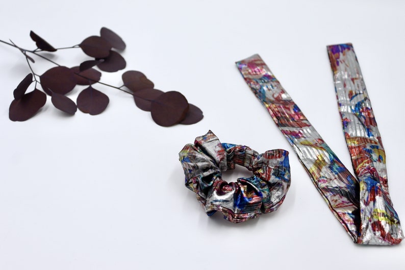 Scarf Scrunchie Silver Scrunchie hair accessory