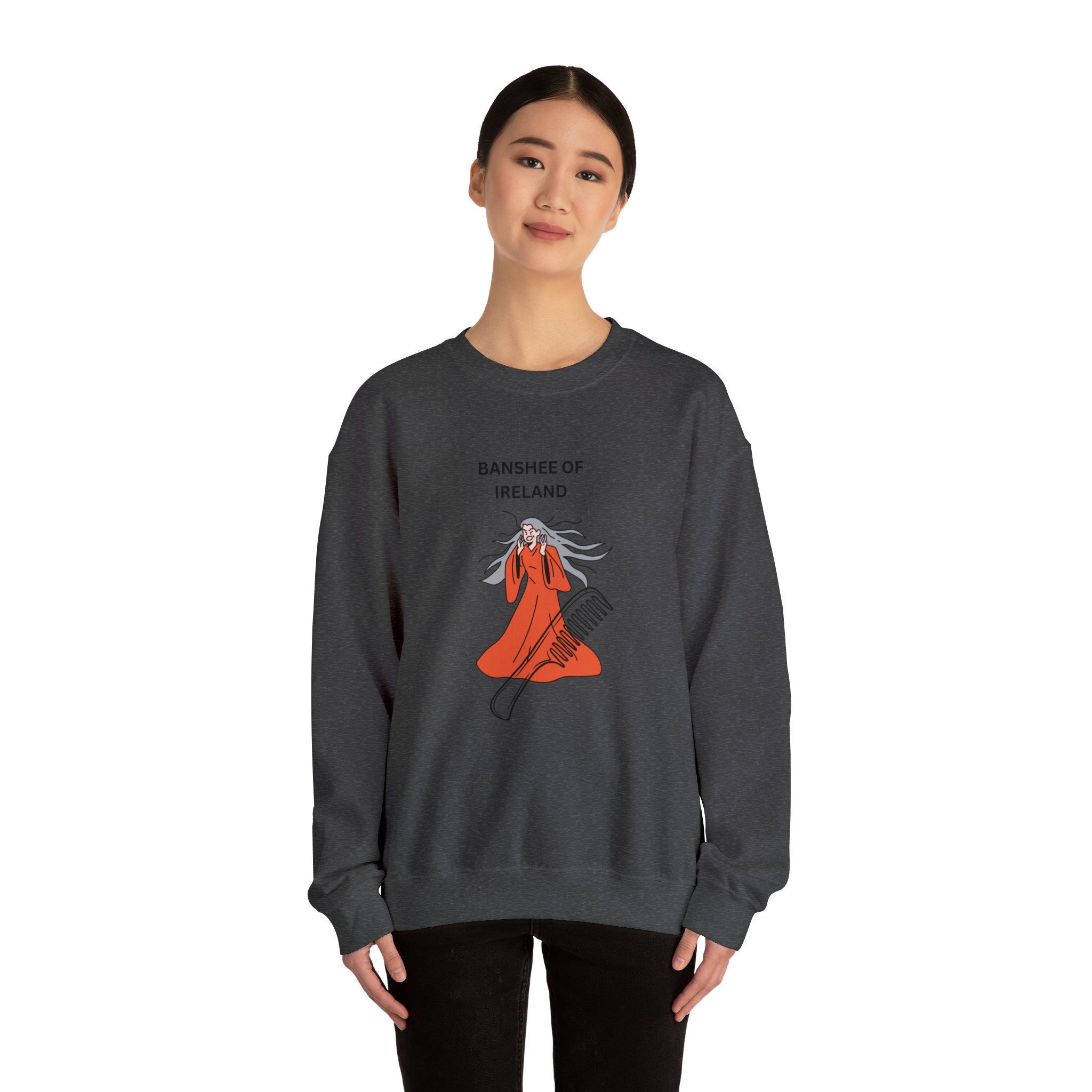Discover The Banshee is an old spirit from Irish folklore. Perfect for Halloween night or parties. Unisex Heavy Blend Crewneck Sweatshirt