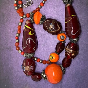 Vintage lampwork pendant necklace.