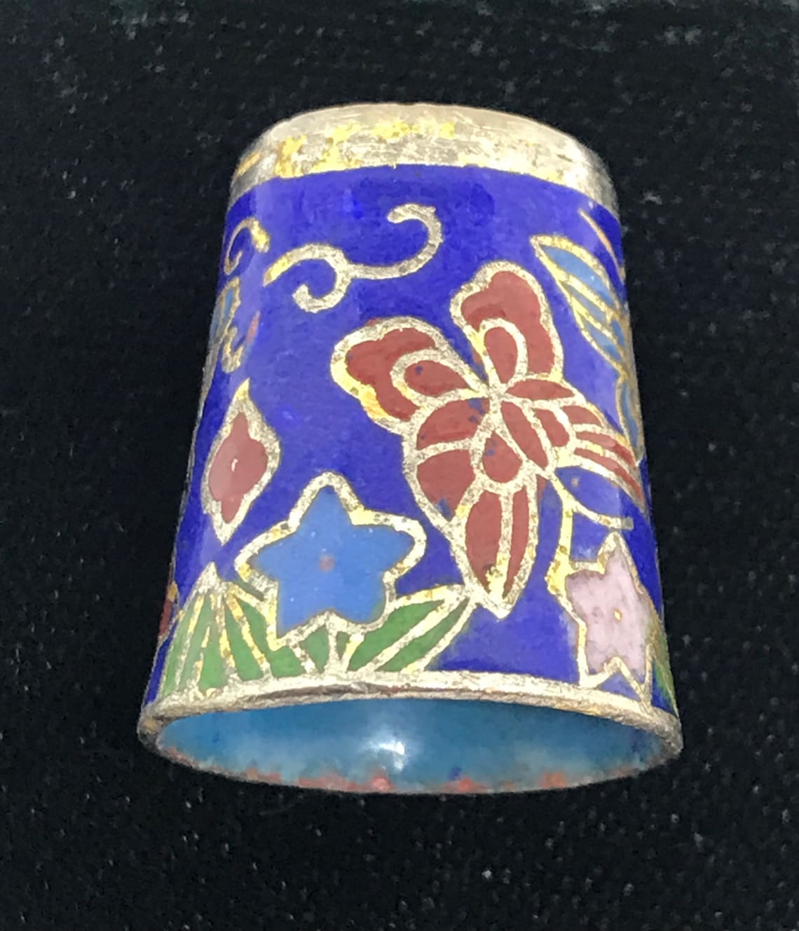 Two Vintage Cloisonne Enamel Thimbles. Etsy