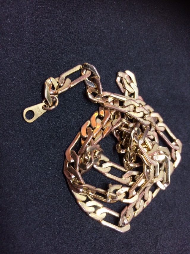 Stamp on gold chain deals