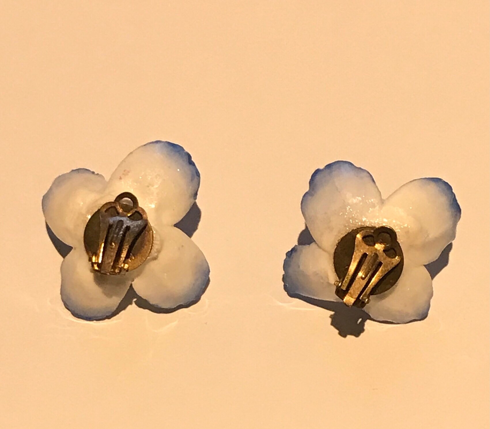 Vintage bone china flower earrings. | Etsy