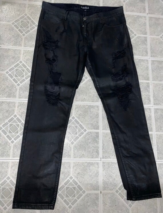 Embellish Black Ripped Biker Jeans size 38