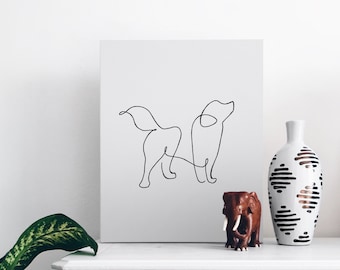 Golden Retriever Line Art Print: Minimalist Dog Poster (Digital Download)
