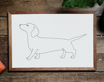 Dachshund Line Art Print: Minimalist Dog Lover Gift (Digital Download)