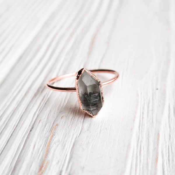 Raw Herkimer Diamond Ring