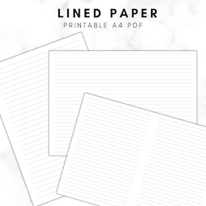 Liniertes Papier druckbar, druckbares liniertes Papier, linierte Journalseiten, Notebook Seiten, linierte Seiten, faltbare Journal Seiten, liniertes Papier