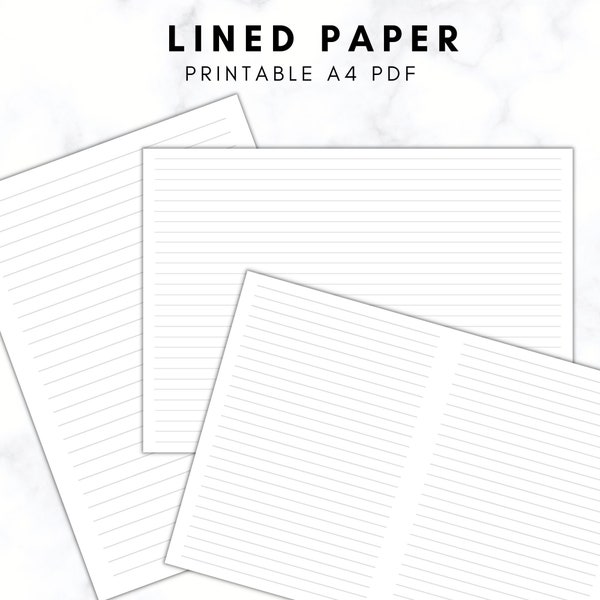 Lined Paper Printable, Printable Lined paper, Lined Journal Pages, Notebook Pages, Lined Pages, Foldable Journal Pages, Lined Paper