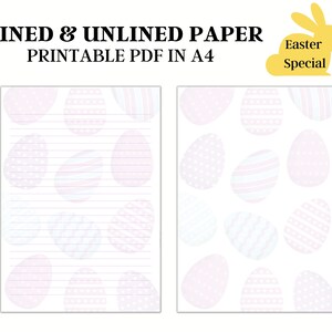 Easter Printable Paper, Printable paper Easter, Easter Lined paper, Easter Unlined paper, Easter Paper, Easter Stationery printable