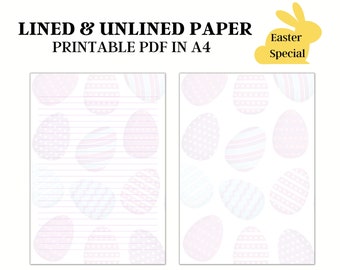 Easter Printable Paper, Printable paper Easter, Easter Lined paper, Easter Unlined paper, Easter Paper, Easter Stationery printable