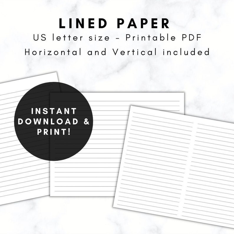 Lined Printable Journal Paper image 2