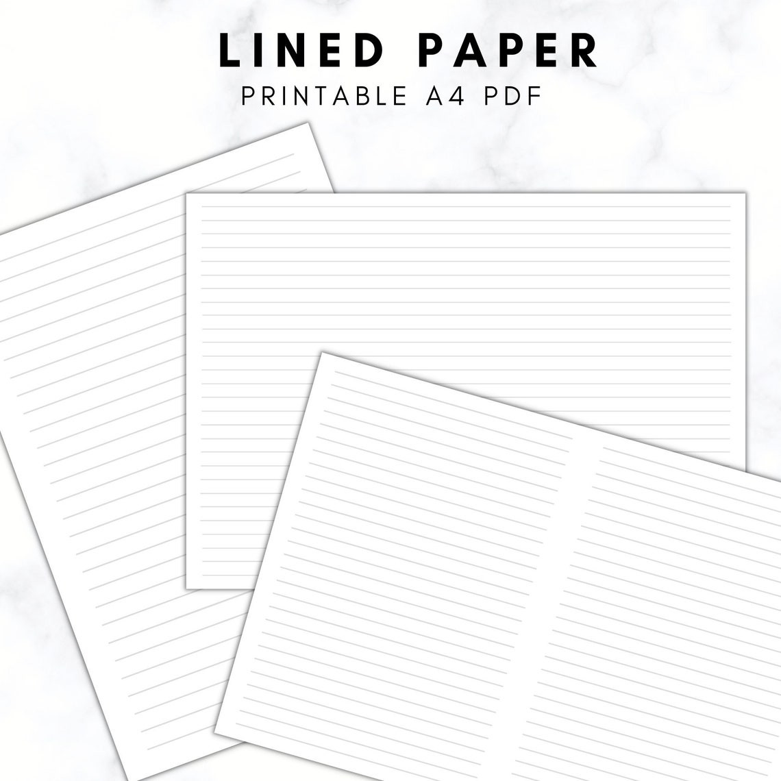Lined Paper Printable Printable Lined Paper Lined Journal Etsy Canada