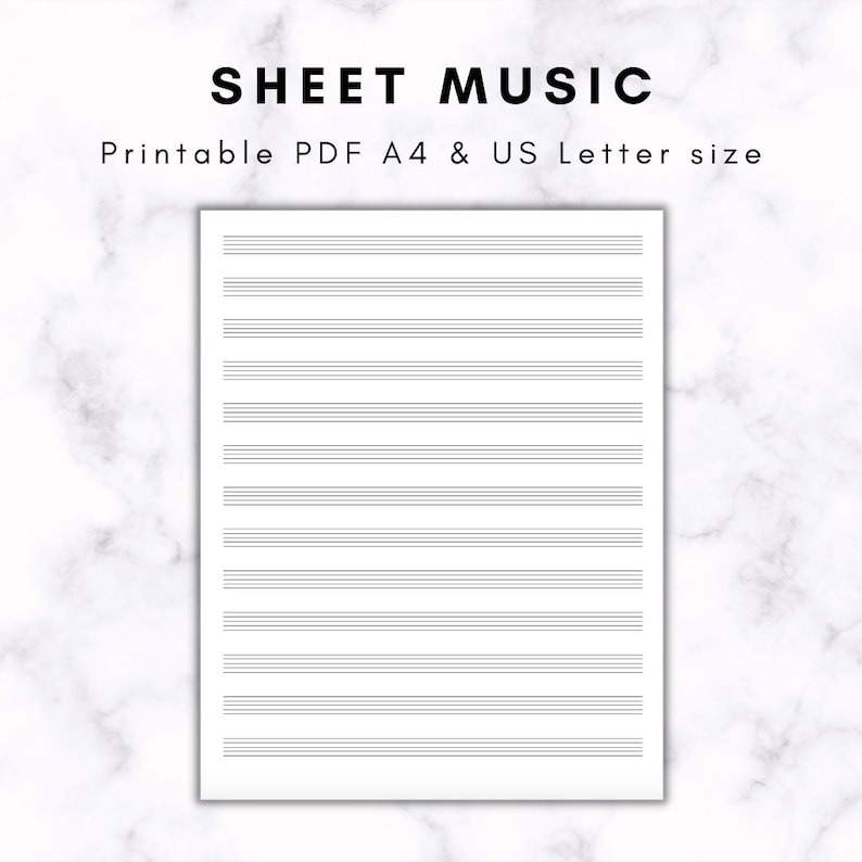 Blank Sheet Music, Sheet Music, Sheet Music Piano, Printable Sheet Music Paper, Printable Sheet ...