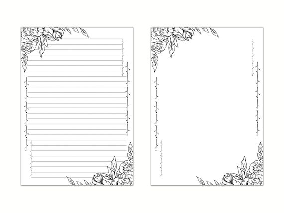 Printable Stationery Black And White