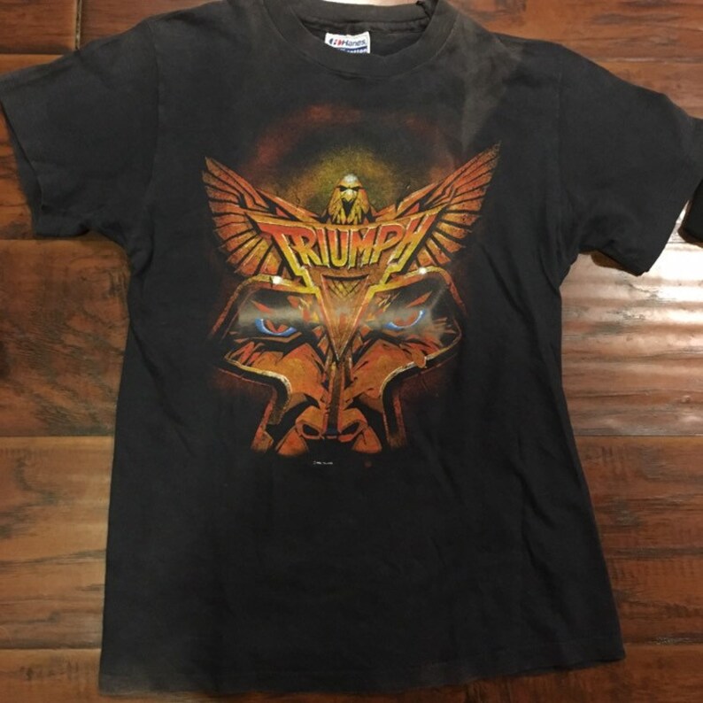 Vintage Triumph band rock n roll shirt 80s XS Etsy
