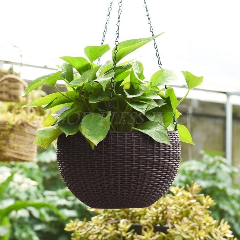 Decoration Balcony Chains Flowerpot Hanging Basket Rattan Pattern Flower Pots
