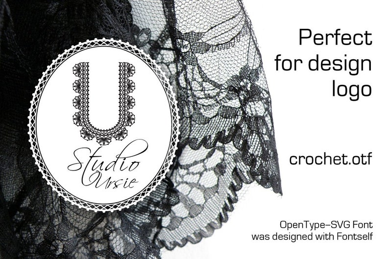 Otf and Eps Files Machine Embroidery Fonts Crochet SVG Craft Lace Font