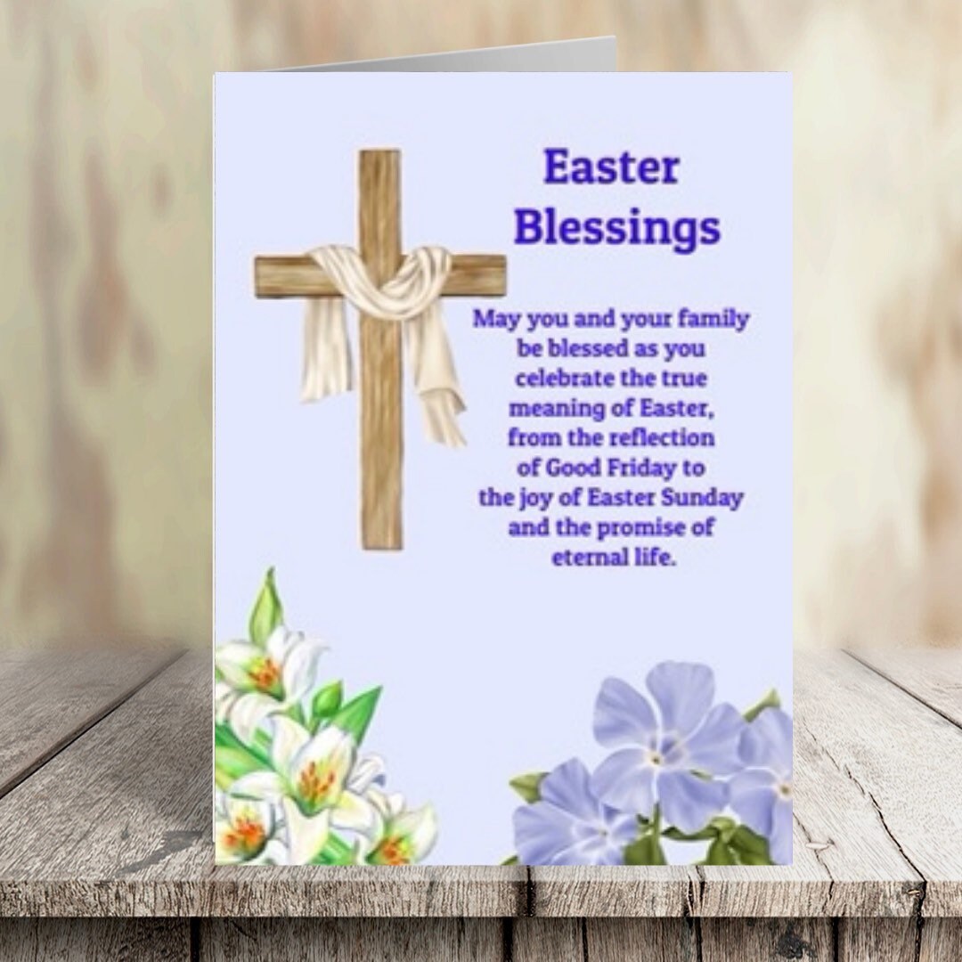 Religious Easter Cross Card - Etsy