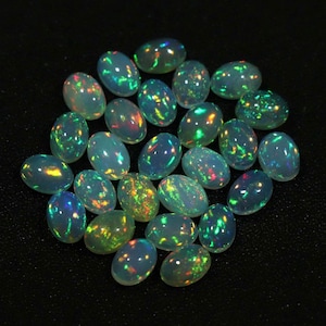 Ethiopian Opal Cabochon- Oval Shape Wholesale AAA Ethiopian Welo Fire Opal Gemstone- Making For Jewelry- Size-7x5mm Opal lot