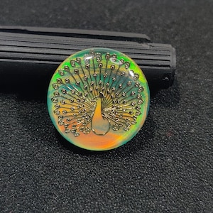 Aurora Opal Cabochon- Peacock Aurora Carved Gemstone- Golden Carving Cabochon- Making for Pendant- Aurora Gems