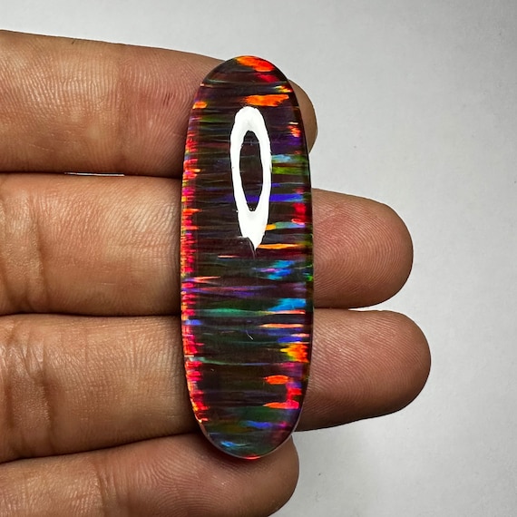AAA+++ Black Opal, Oval Bello Opal Gemstone, Aurora opal doublet, Cabochon For Jewelry, healing Stone, 51x16x7 MM