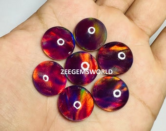 Round Aurora Opal Cabochon: AAA+ Purple Gemstone for Jewelry