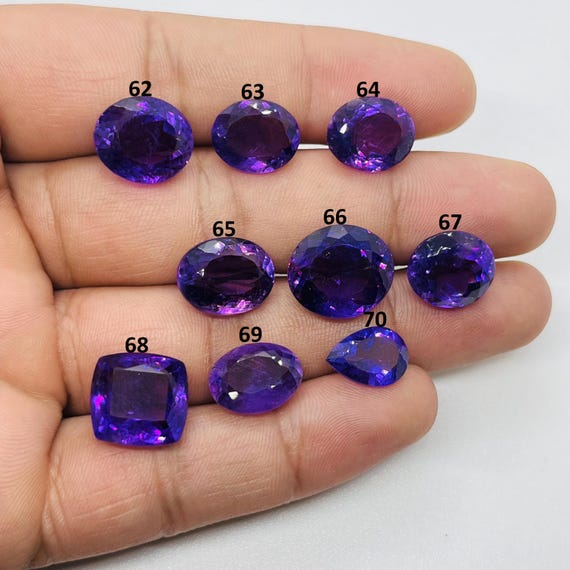 AAA+++ Natural Amethyst Gemstone, Faceted Purple Amethyst, Mix Shape  Amethyst Loose Stone Use For Jewelry Healing Stone